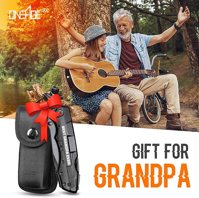 Grandpa Gifts, "BEST GRANDPA EVER" Multitool Knife, Stocking Stuffers for Grandpas, Grandpa’s Christmas Birthday Gifts Idea for Grandfather, Grandpa Fathers Day Gift, Grandpa’s Gift