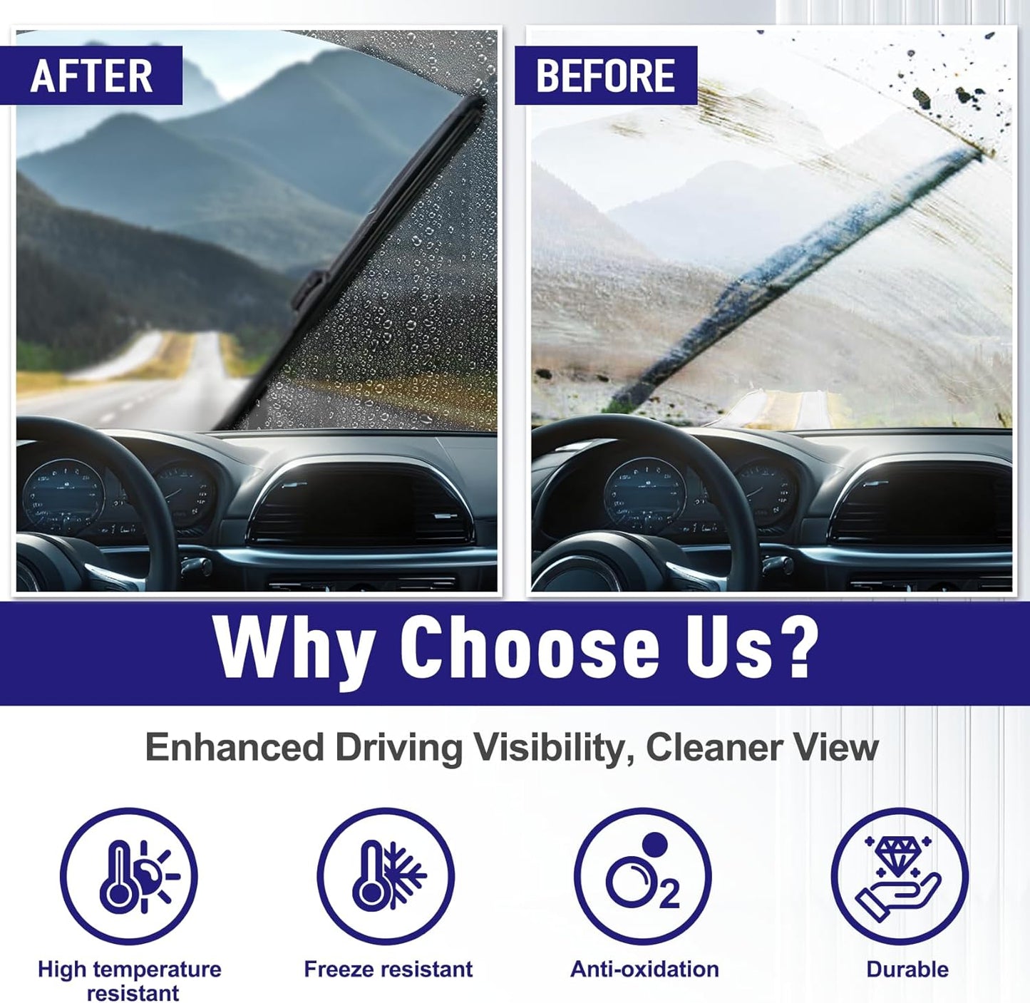 AJK Wiper Blades for Honda Pilot 2009 2010 2011 2012 2013 2014 2015, 2 Piece All Weather OEM Quality Automotive Replacement Windshield Wiper Blades for My Car