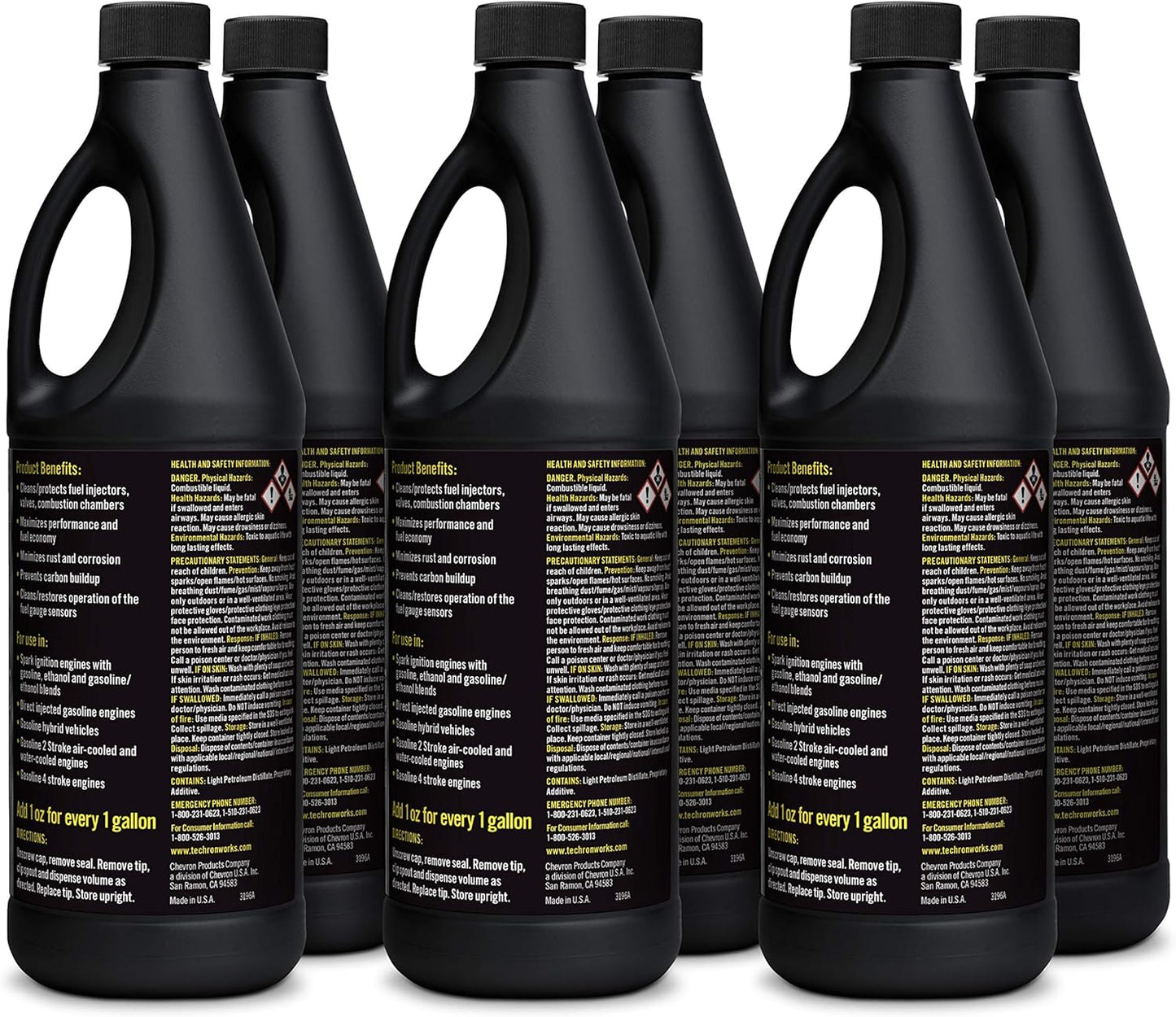 Chevron Techron Concentrate Plus Fuel System Cleaner, 32 oz, Pack of 6